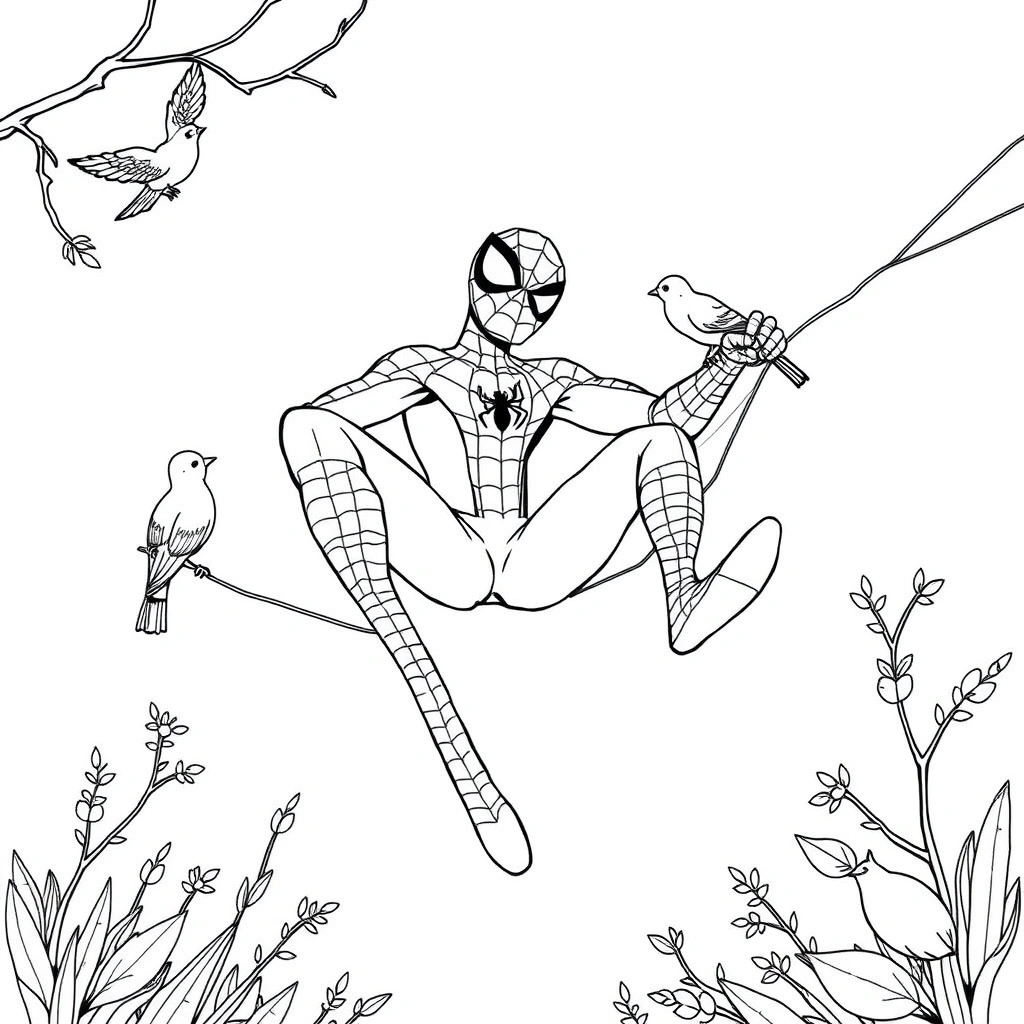 Spiderman coloring page preview