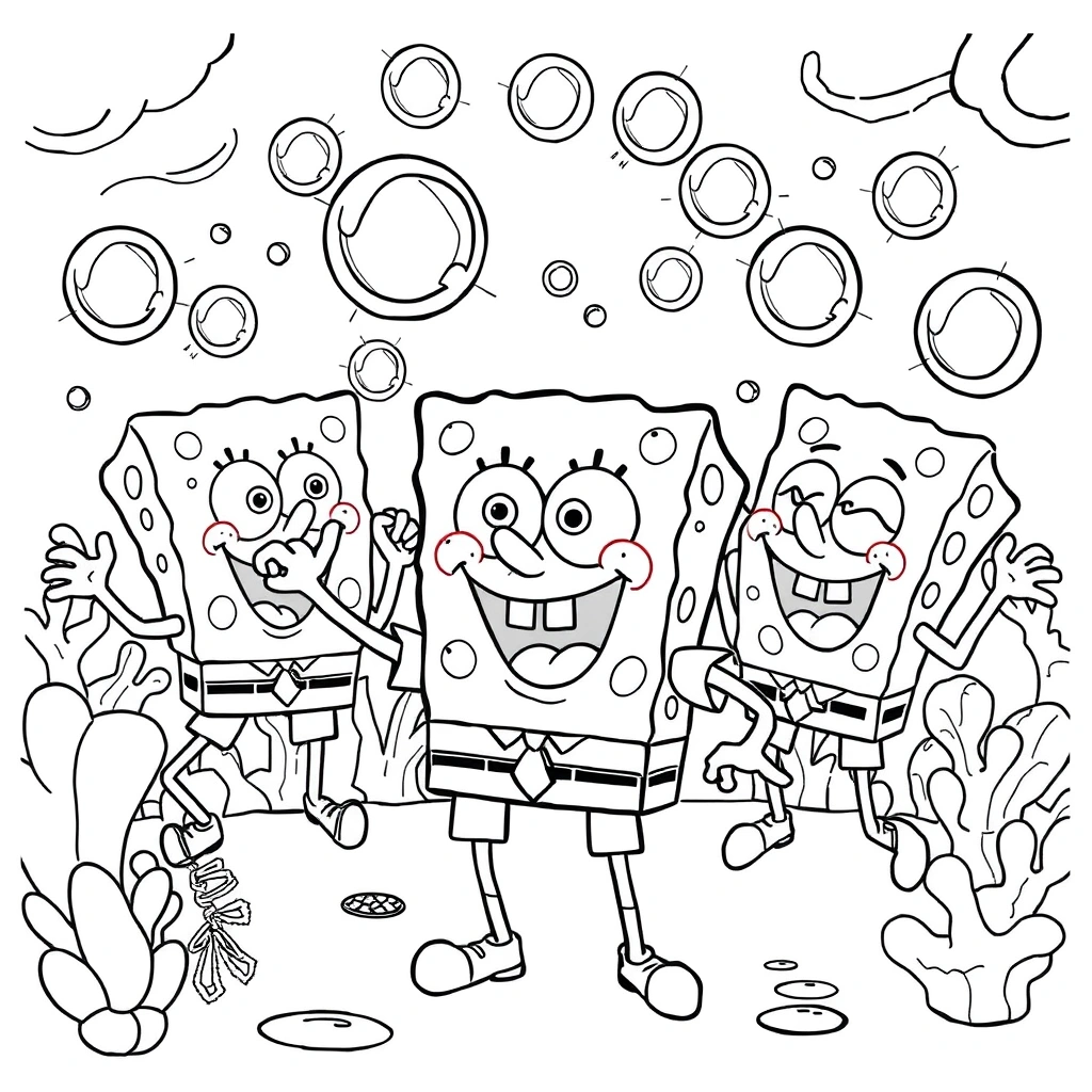 Spongebob coloring page preview