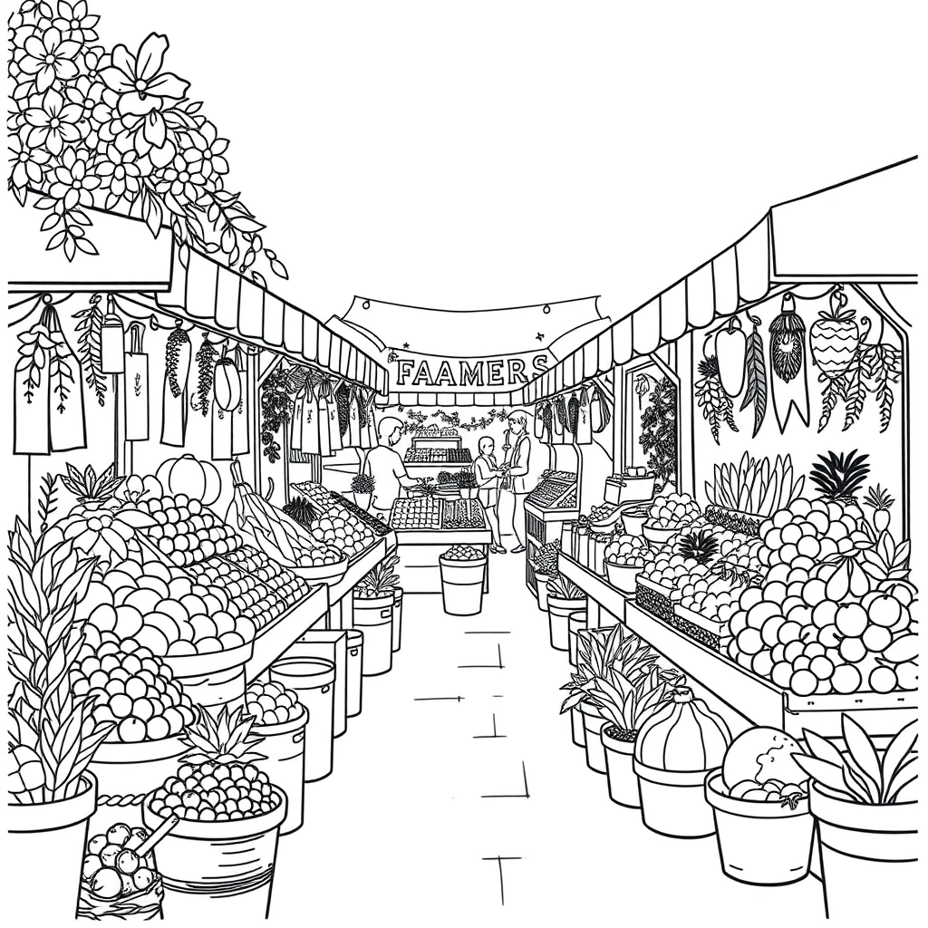 Spring coloring page preview