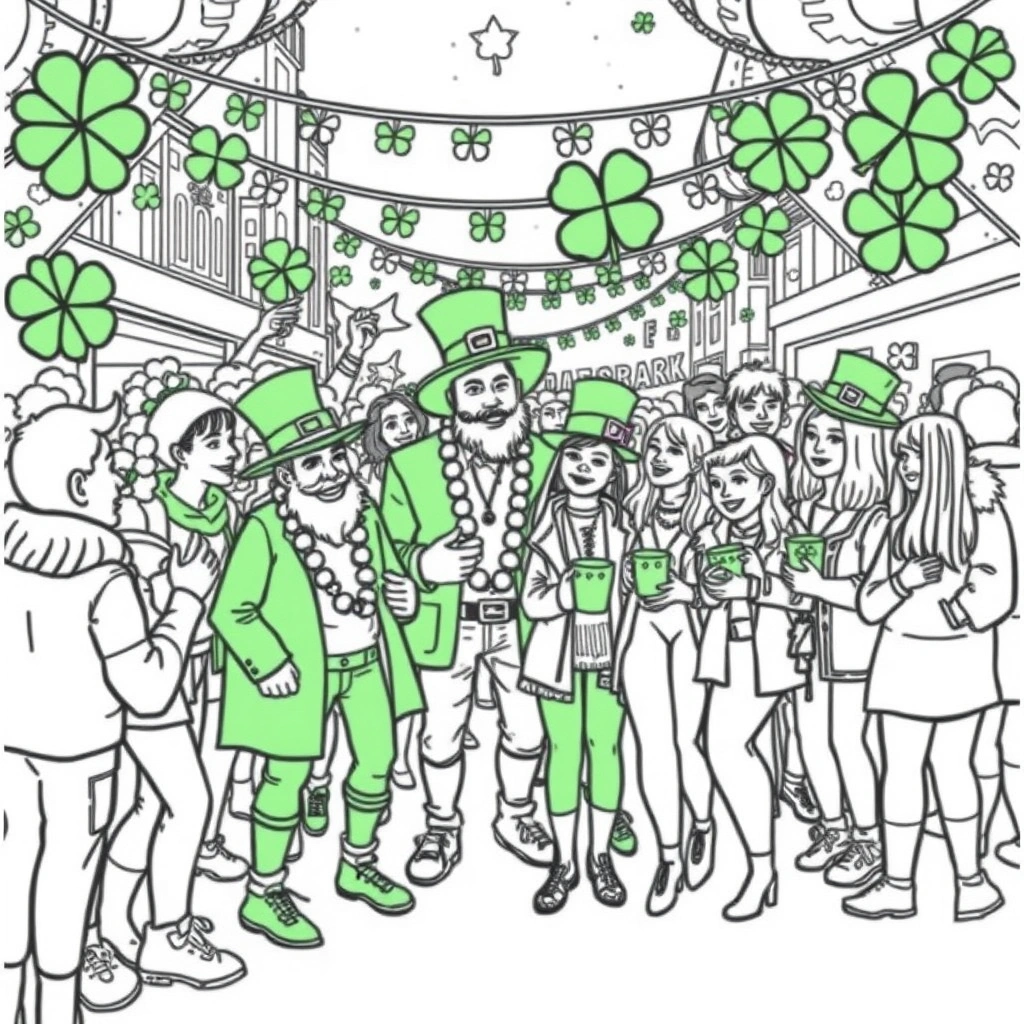 St Patrick's Day coloring page preview