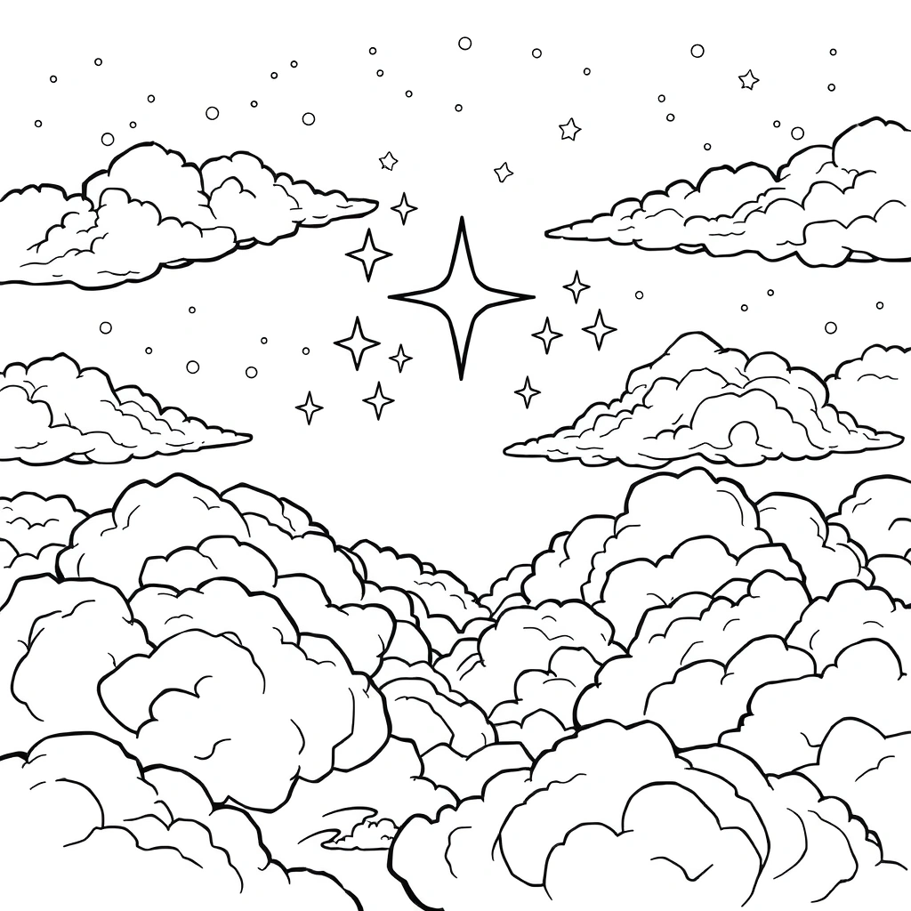 Star coloring page preview