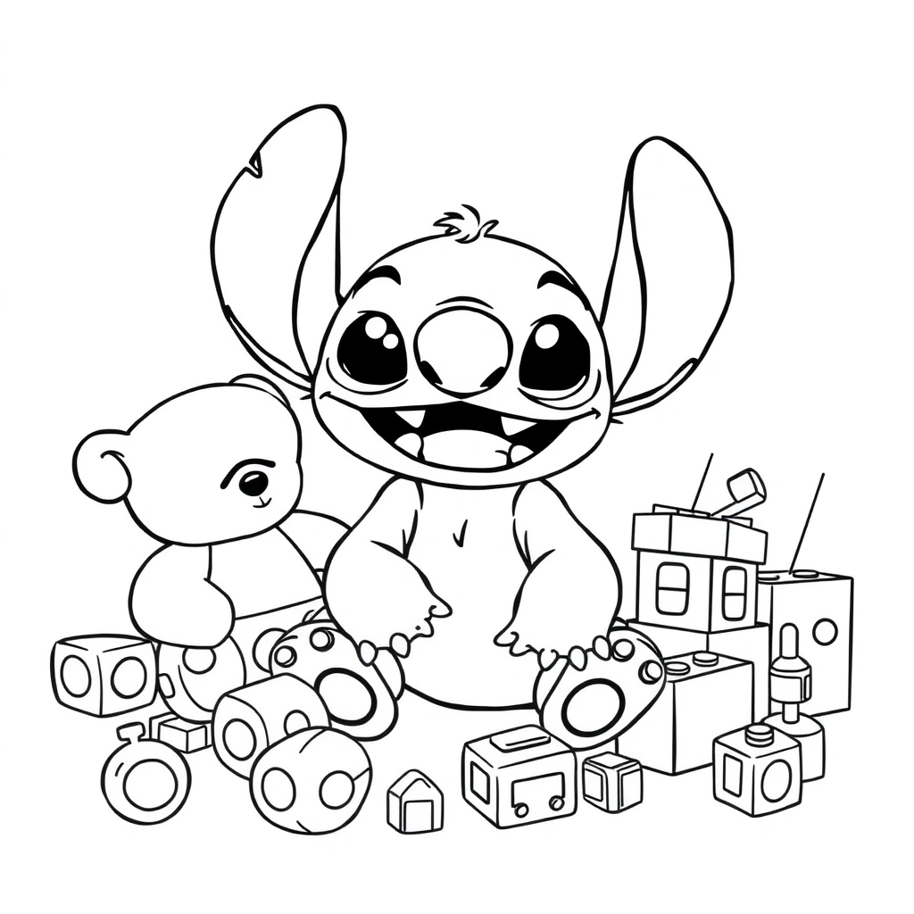 Stitch coloring page preview