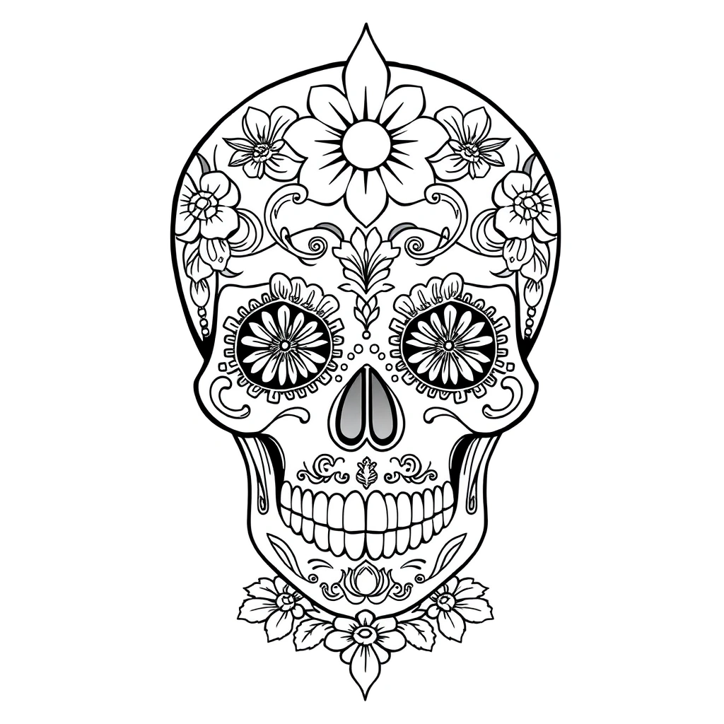 Sugar Skull coloring page preview