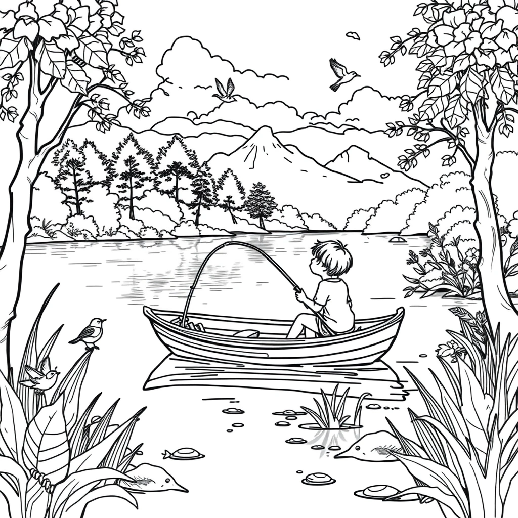 Summer coloring page preview