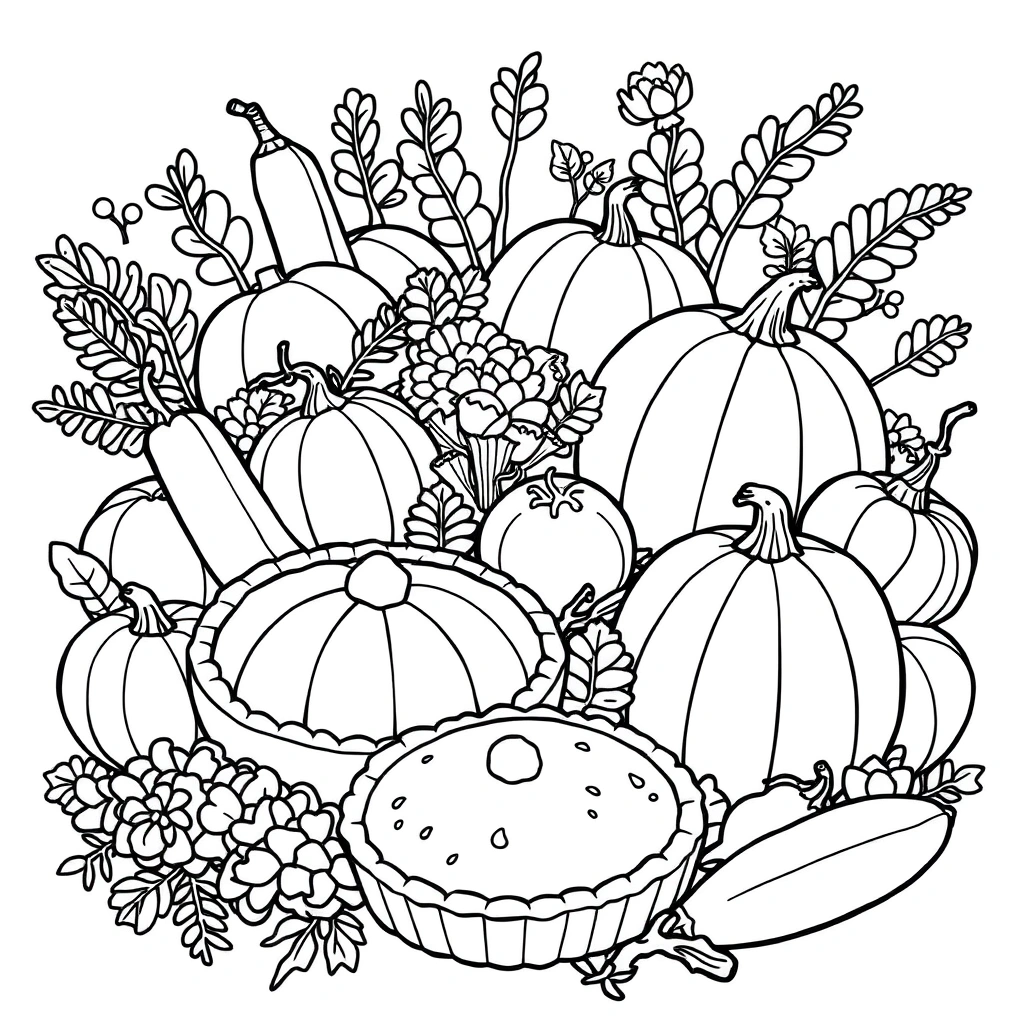 Thanksgiving coloring page preview