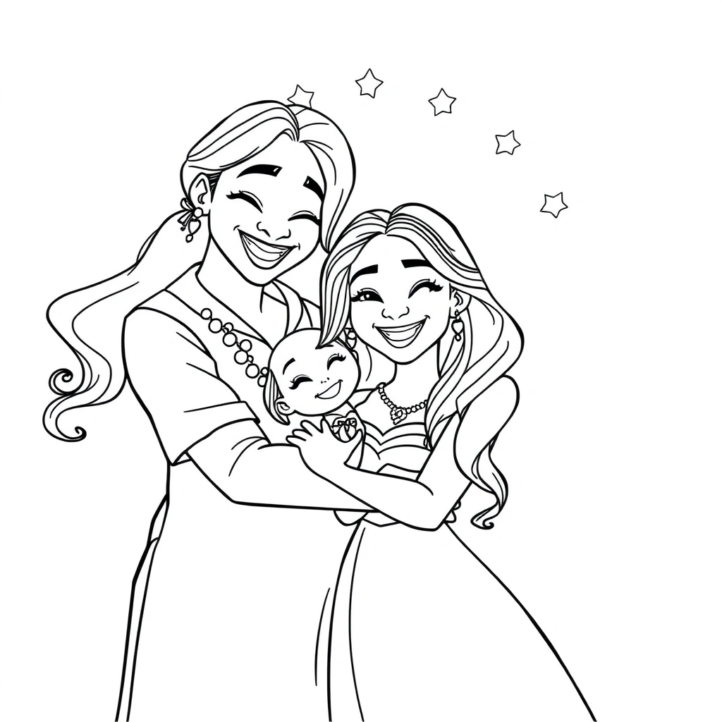 Tiana coloring page preview