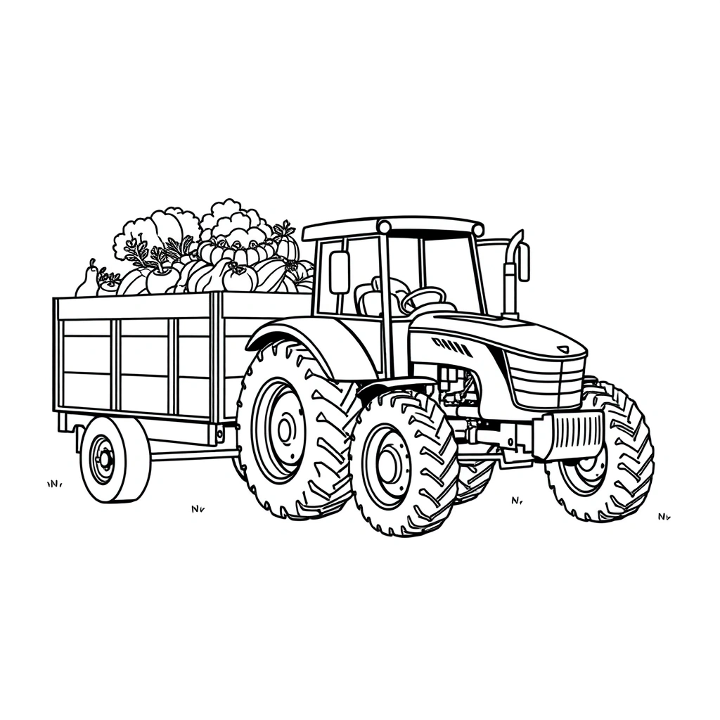 Tractor coloring page preview