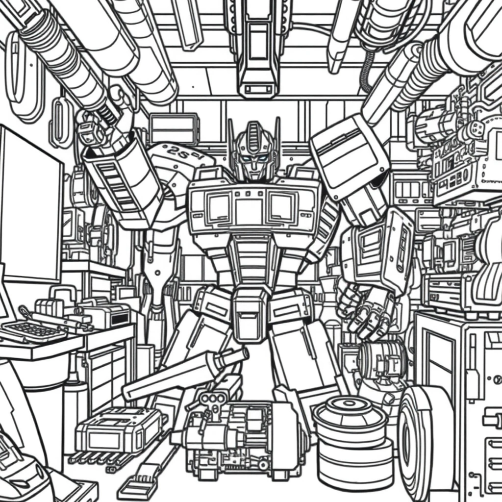 Transformers coloring page preview