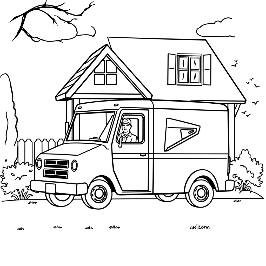 Truck coloring page preview