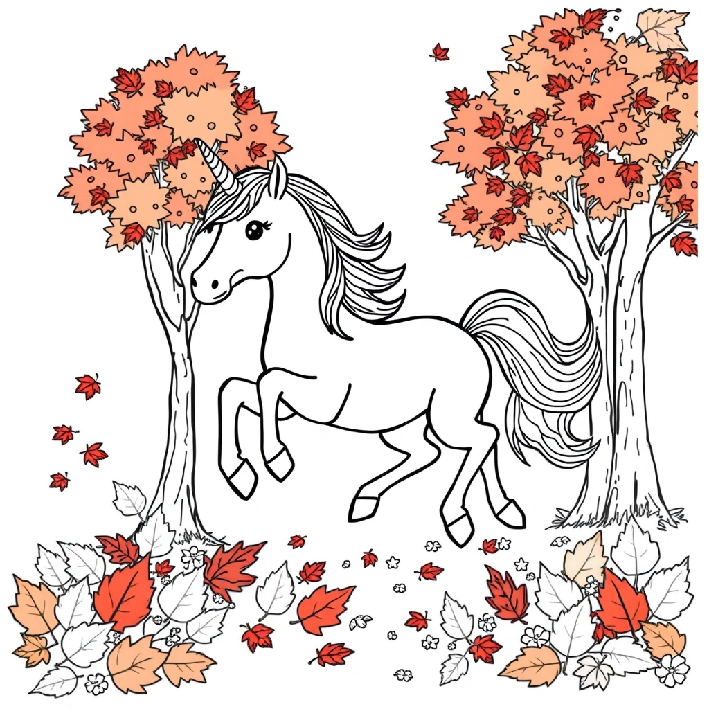 Unicorn coloring page preview