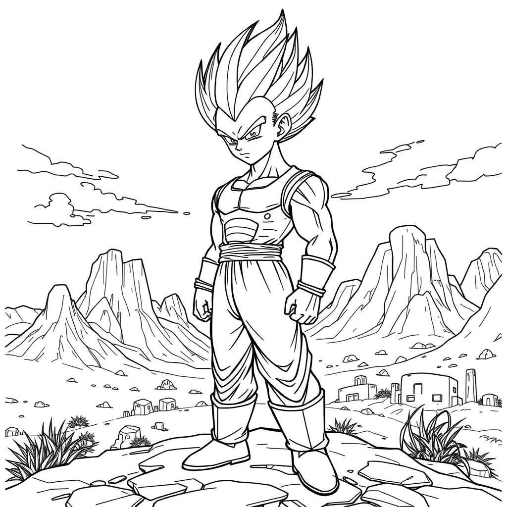 Vegeta coloring page preview