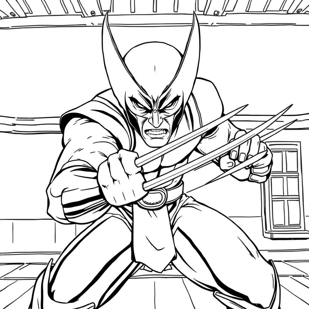 Wolverine coloring page preview